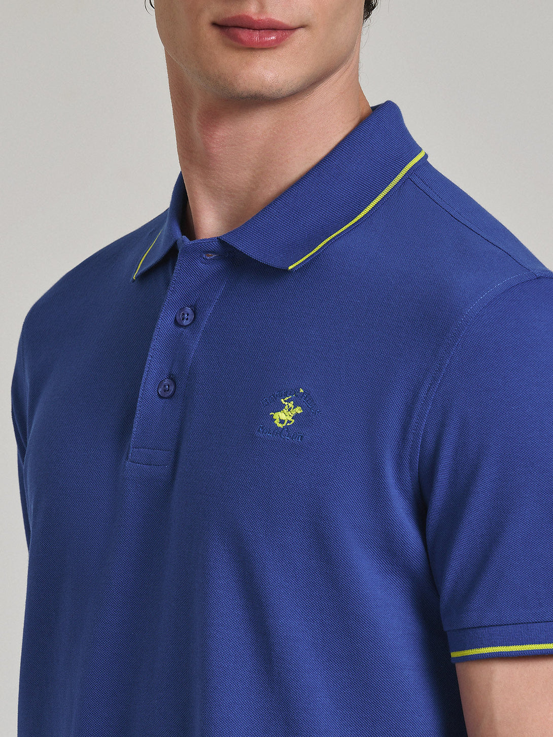 Beverly Hills Polo Club UK-TIPPED POLO PONY POLO SHIRT DARK ROYAL