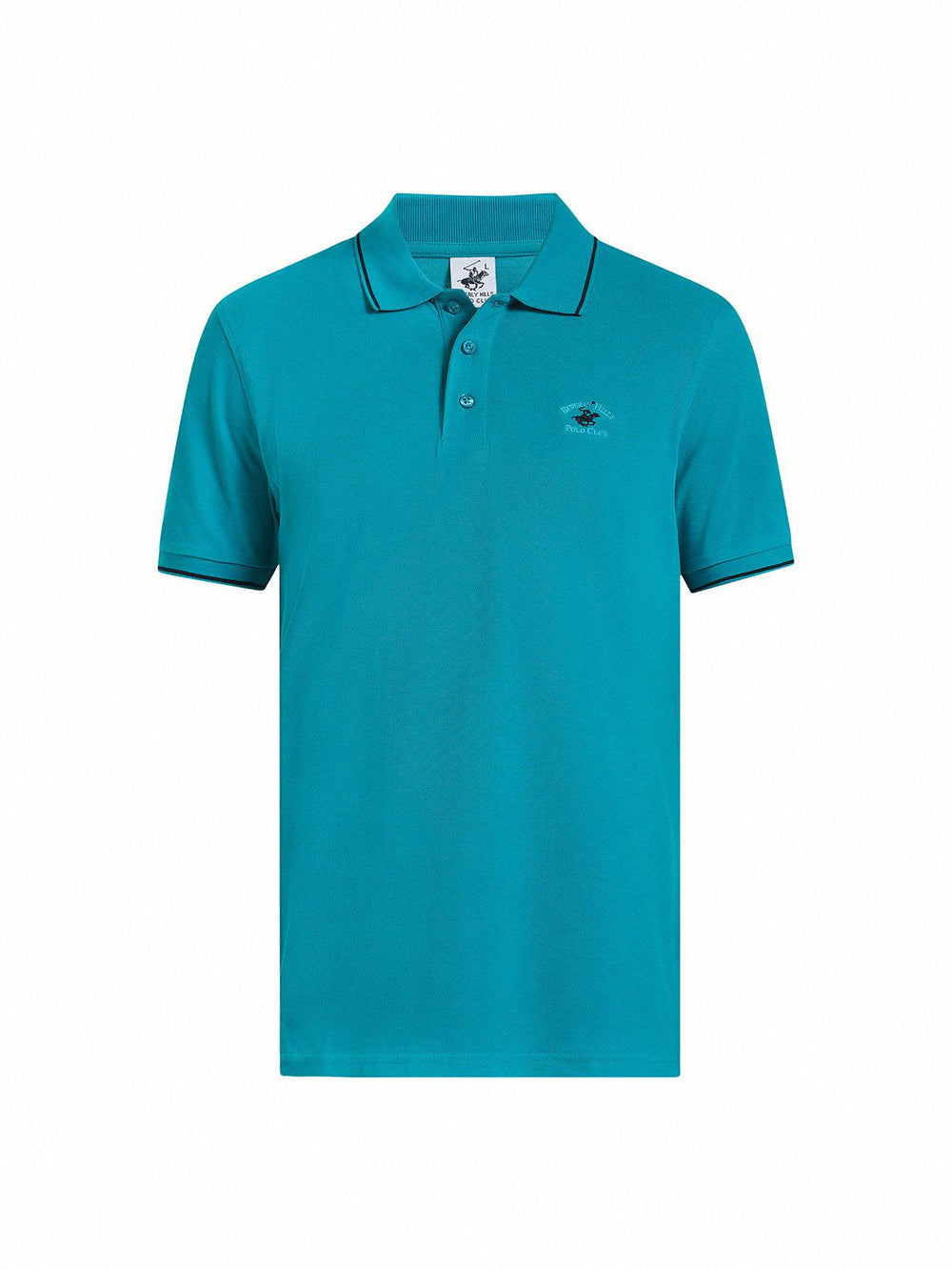 TIPPED POLO PONY POLO SHIRT DARK TEAL – BEVERLY HILLS POLO CLUB