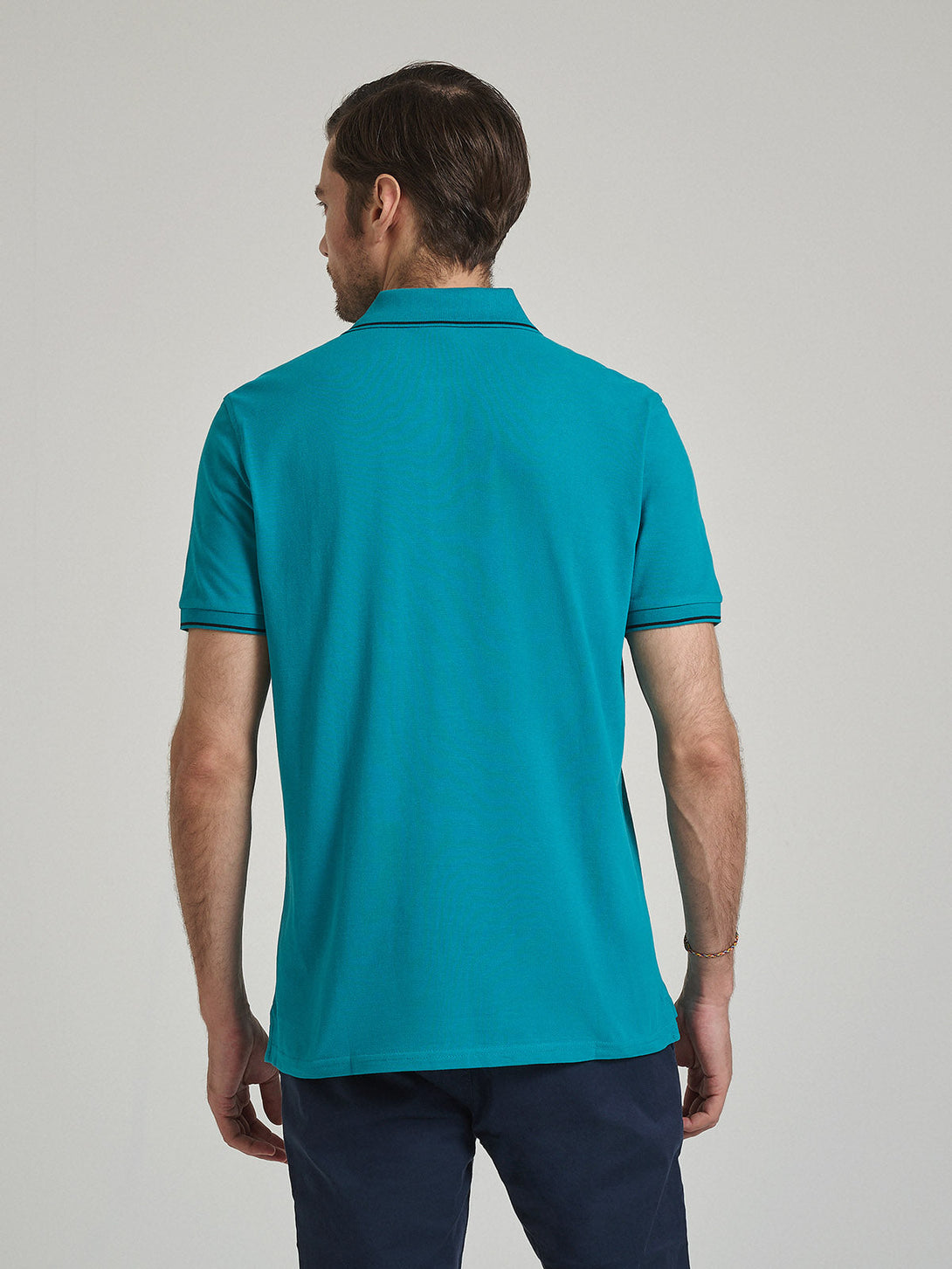 Beverly Hills Polo Club UK-TIPPED POLO PONY POLO SHIRT DARK TURQUOISE