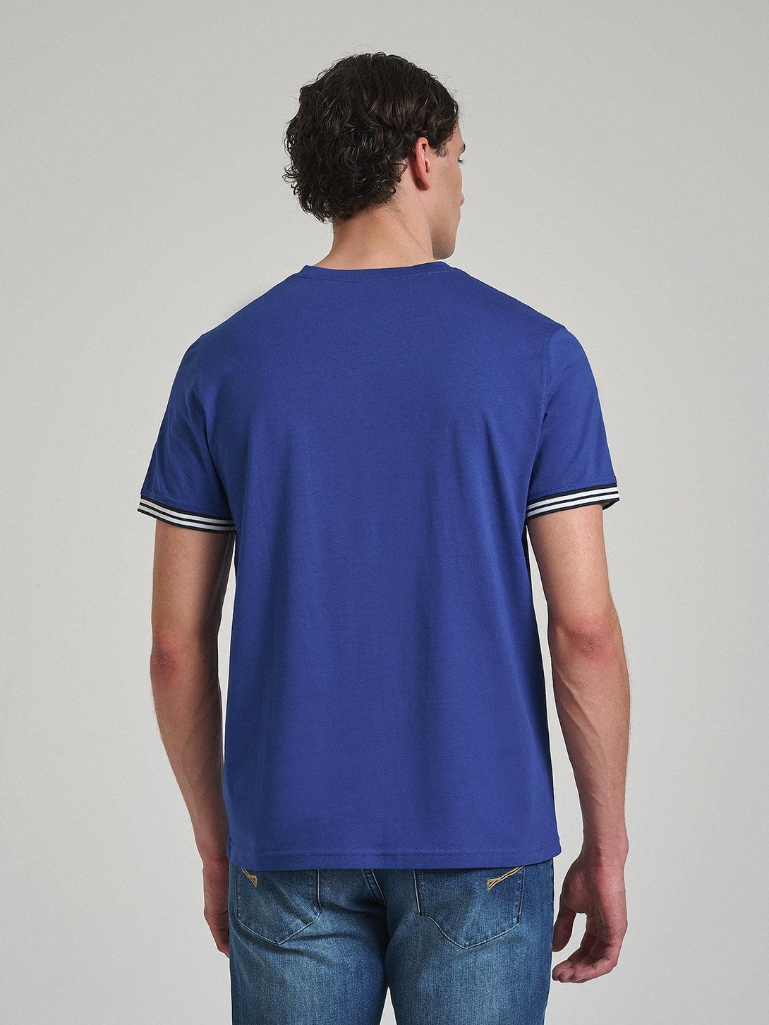 Beverly Hills Polo Club UK-TIPPED SLEEVE T-SHIRT DARK ROYAL