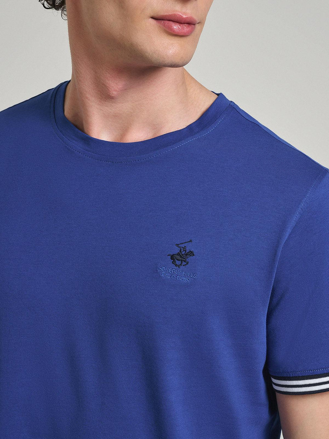 Beverly Hills Polo Club UK-TIPPED SLEEVE T-SHIRT DARK ROYAL