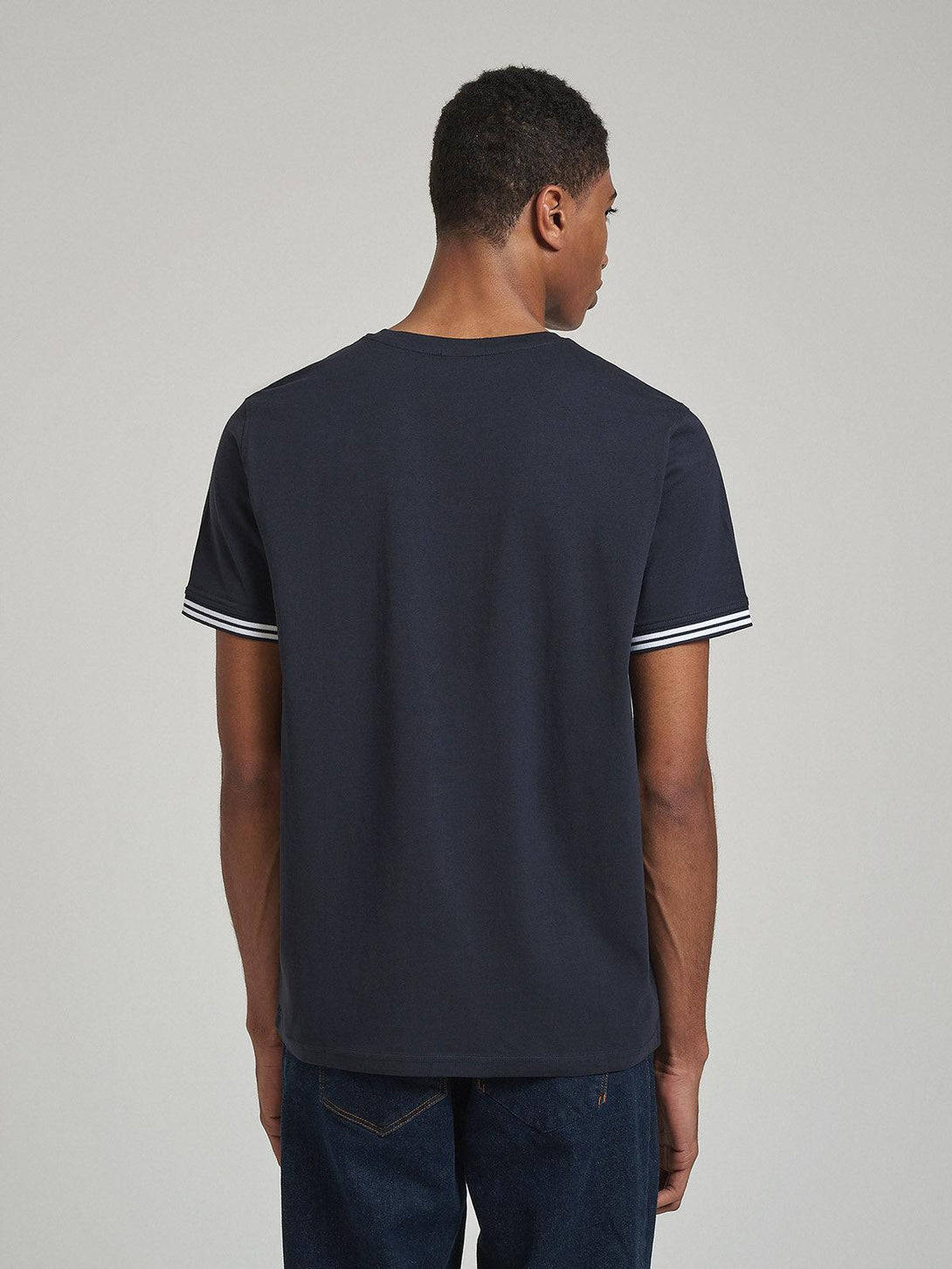 Beverly Hills Polo Club UK-TIPPED SLEEVE T-SHIRT NAVY