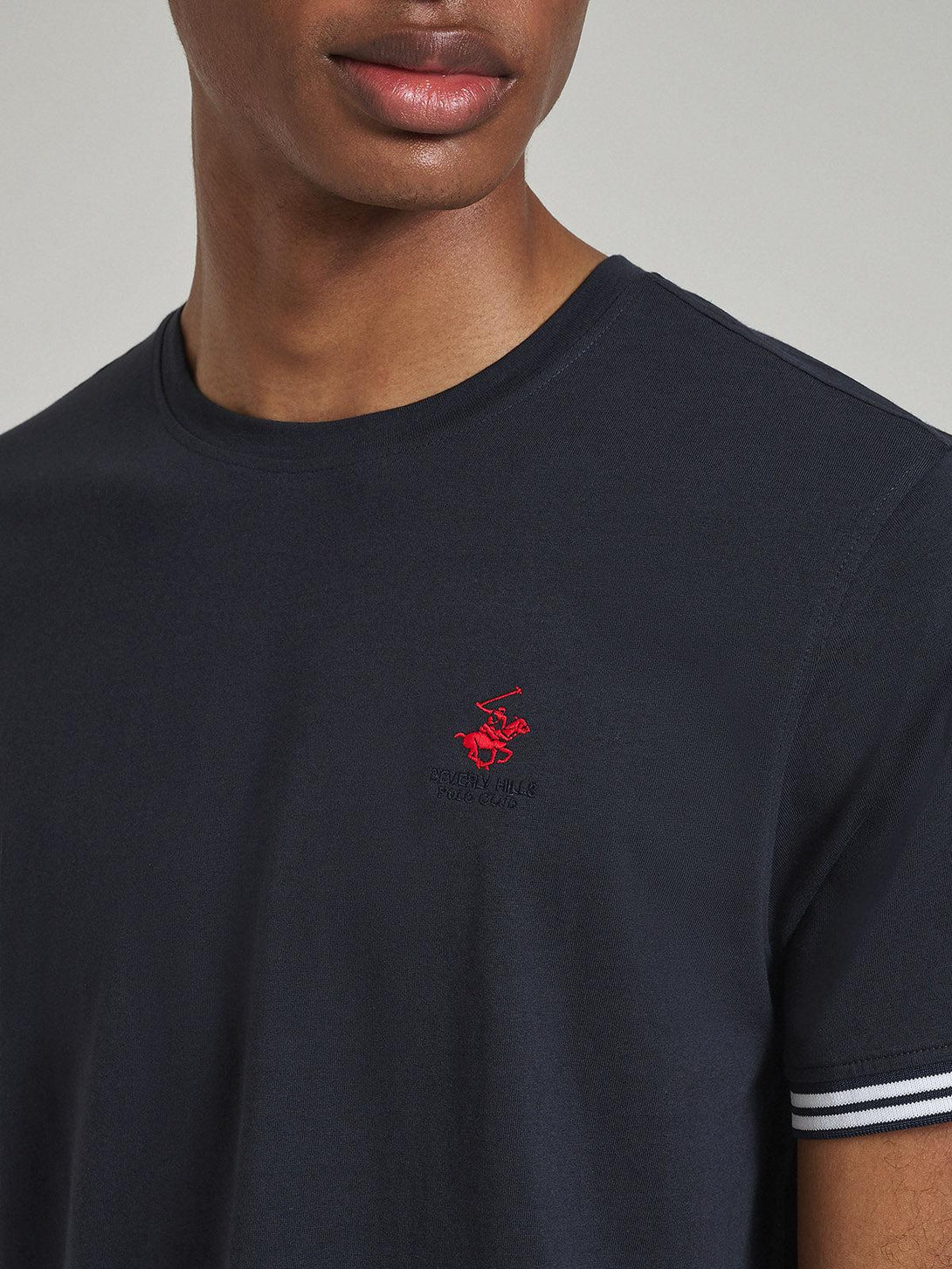 Beverly Hills Polo Club UK-TIPPED SLEEVE T-SHIRT NAVY