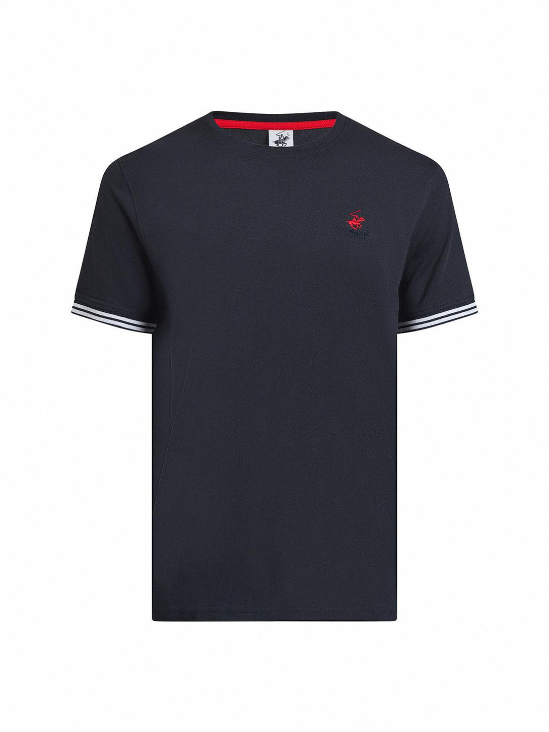 Beverly Hills Polo Club UK-TIPPED SLEEVE T-SHIRT NAVY