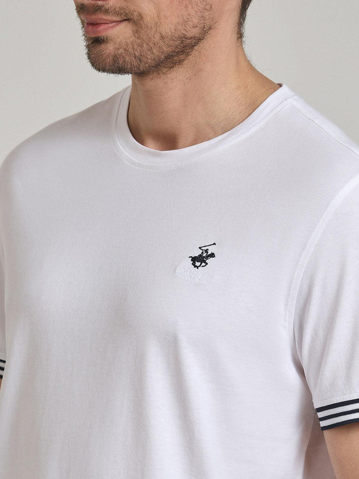 Beverly Hills Polo Club UK-TIPPED SLEEVE T-SHIRT WHITE