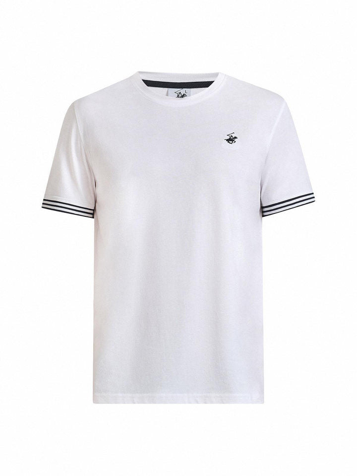 Beverly Hills Polo Club UK-TIPPED SLEEVE T-SHIRT WHITE