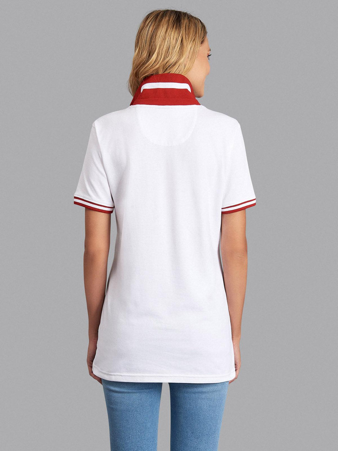 Beverly Hills Polo Club UK-TIPPED V-NECK POLO SHIRT WHITE