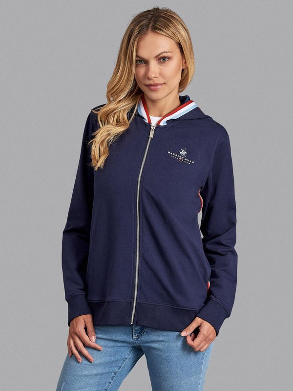 Beverly Hills Polo Club UK-TIPPED ZIP HOODIE TRUE NAVY