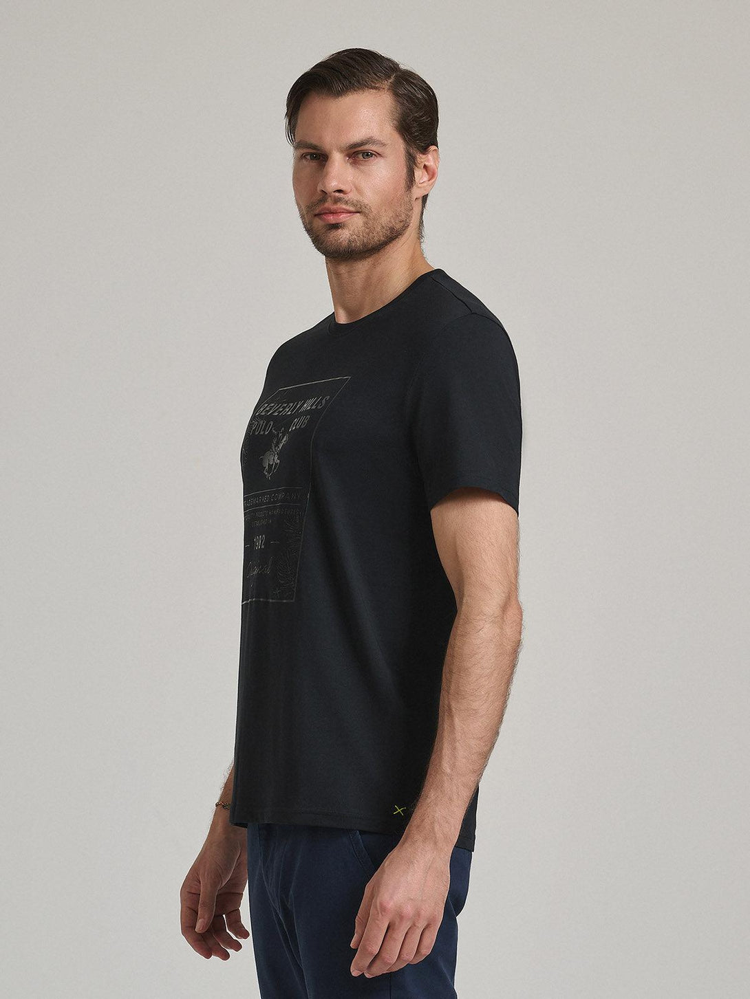 Beverly Hills Polo Club UK-TONAL BLOCK GRAPHIC T-SHIRT BLACK