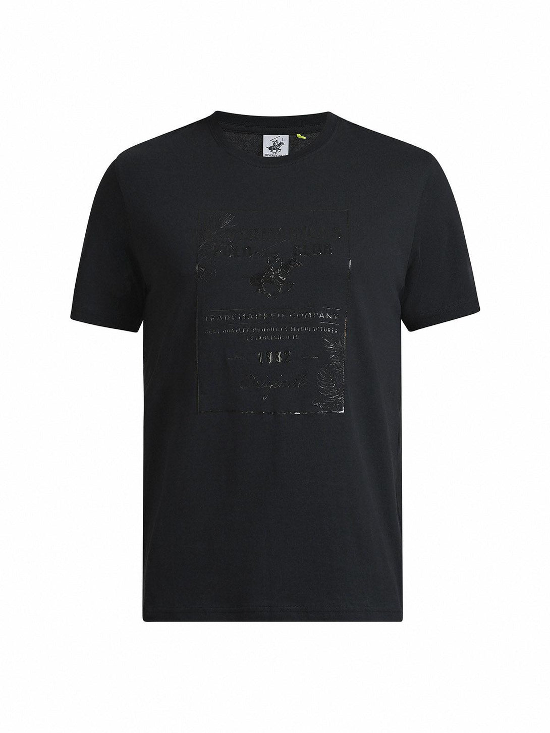 Beverly Hills Polo Club UK-TONAL BLOCK GRAPHIC T-SHIRT BLACK