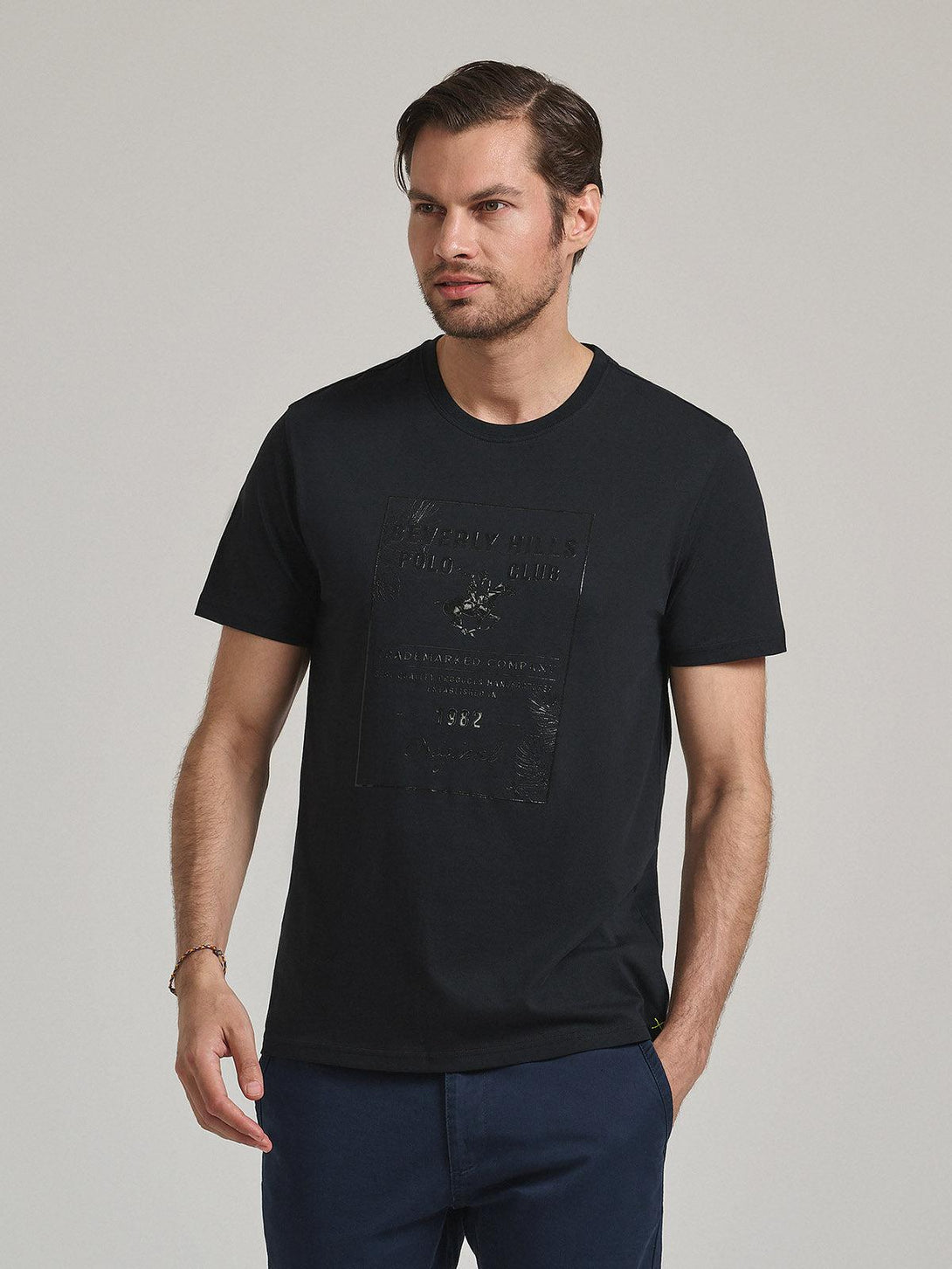 Beverly Hills Polo Club UK-TONAL BLOCK GRAPHIC T-SHIRT BLACK