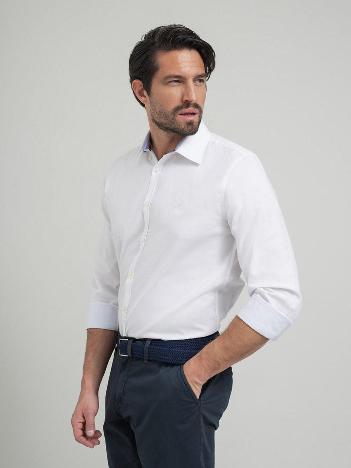 Beverly Hills Polo Club UK-TRI-COLOUR TAG FORMAL SHIRT WHITE