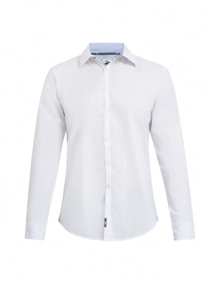 Beverly Hills Polo Club UK-TRI-COLOUR TAG FORMAL SHIRT WHITE