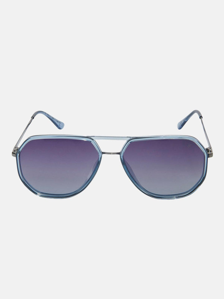 Beverly Hills Polo Club UK-ULTEM AVIATOR POLARISED SUNGLASSES BLUE GUNMETAL GRADIENT BLUE