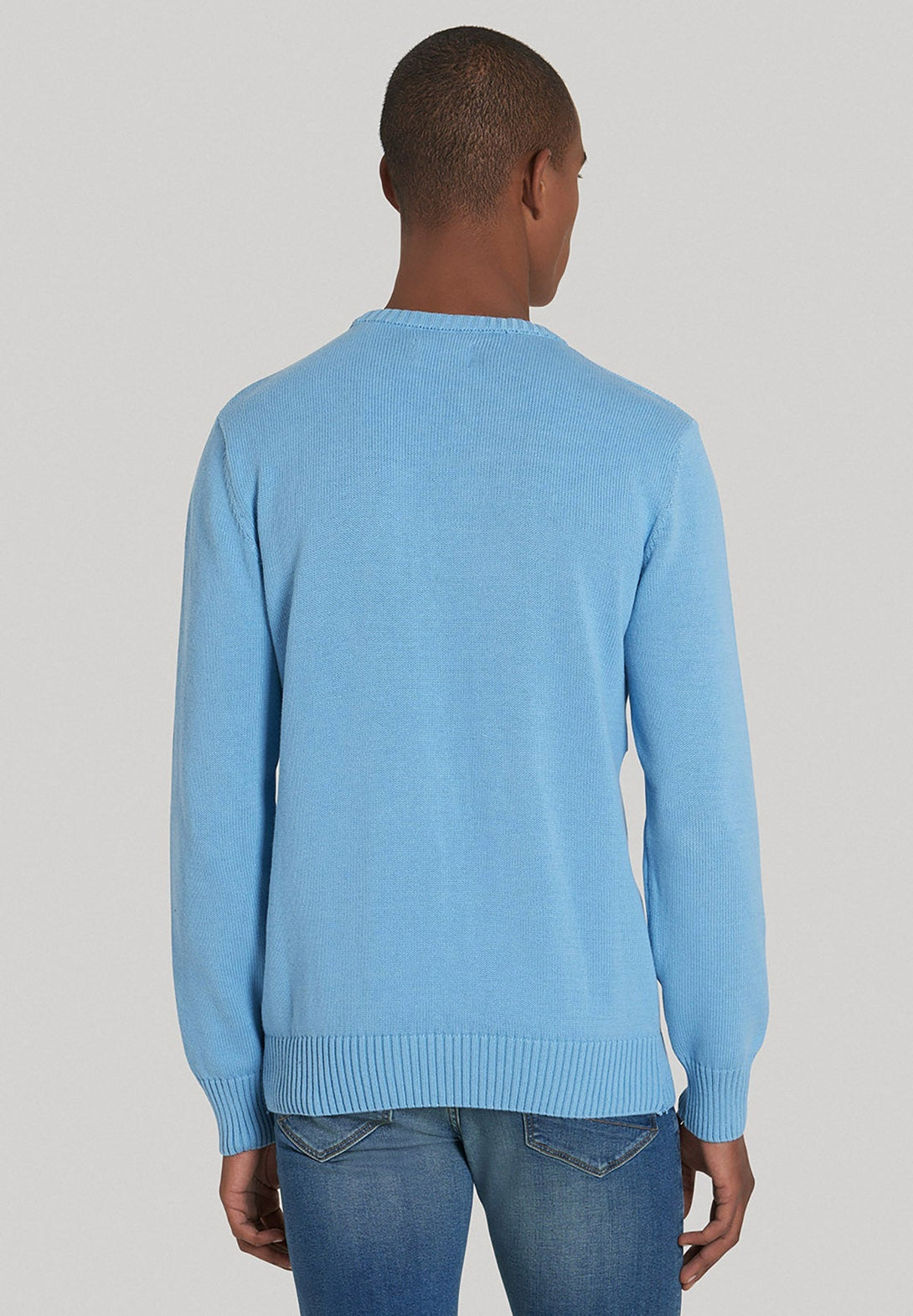 Beverly Hills Polo Club UK-US FLAG CREW NECK KNIT BALTIC BLUE