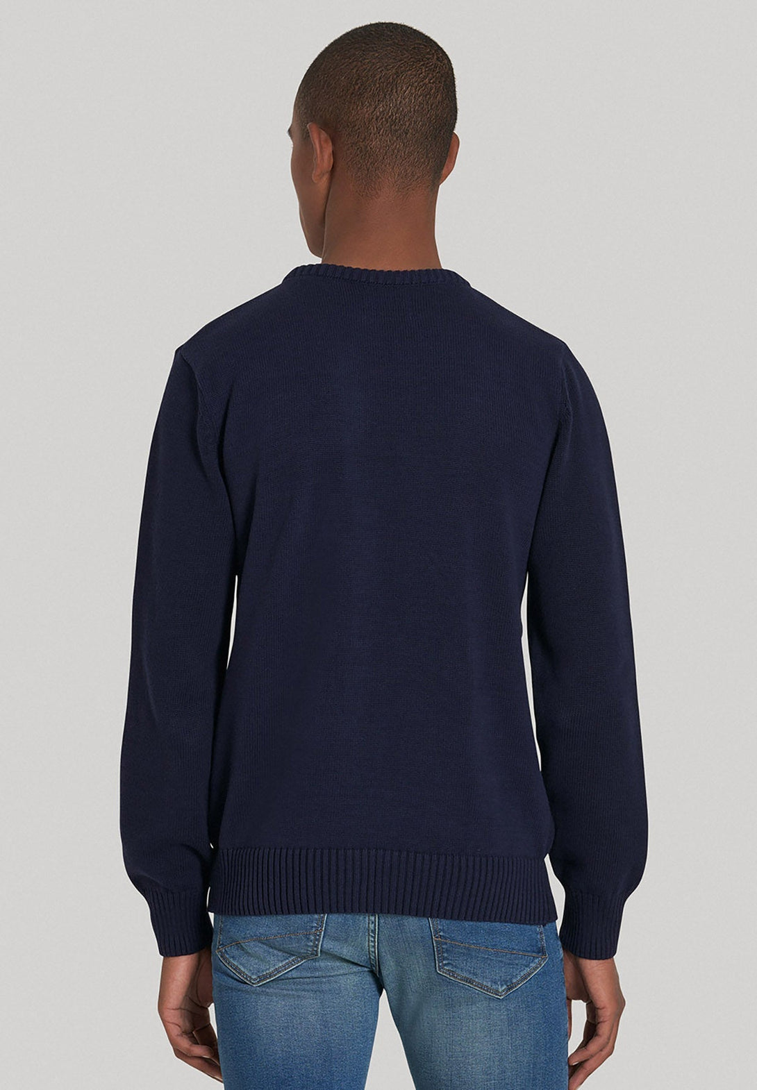 Beverly Hills Polo Club UK-US FLAG CREW NECK KNIT NAVY