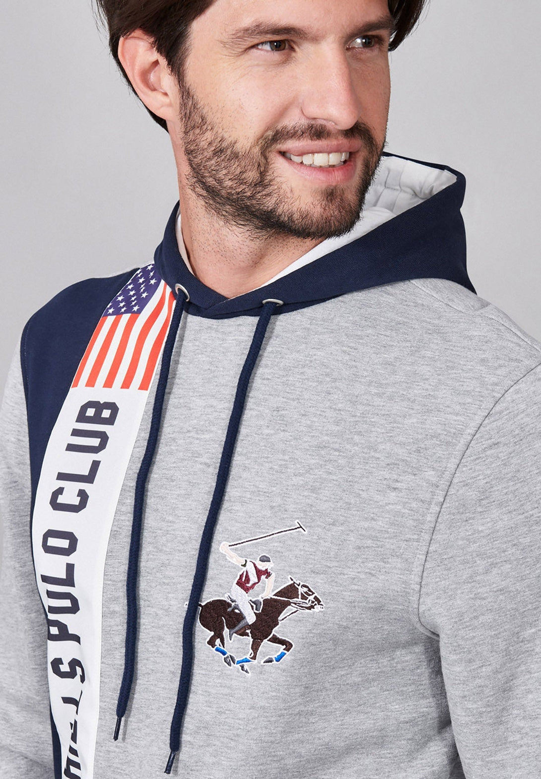 Beverly Hills Polo Club UK-US POLO PONY HOODIE HEATHER GREY