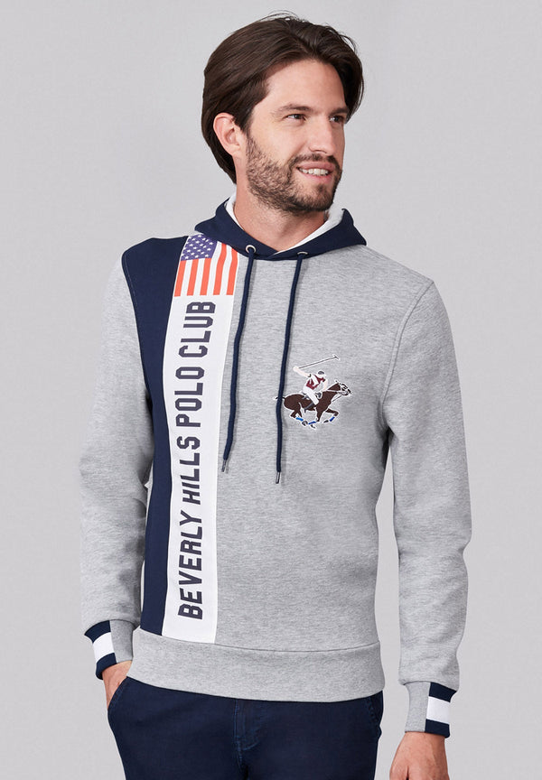 Beverly Hills Polo Club UK-US POLO PONY HOODIE HEATHER GREY