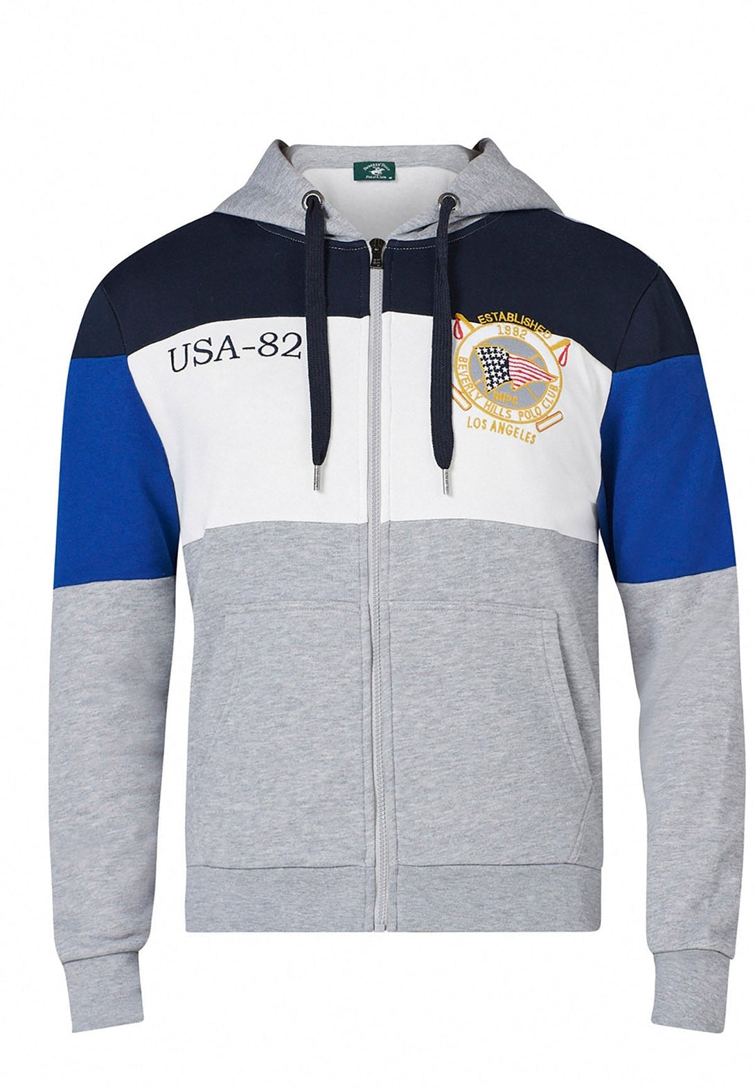 Beverly Hills Polo Club UK-USA-82 ZIP HOODIE GREY MELANGE