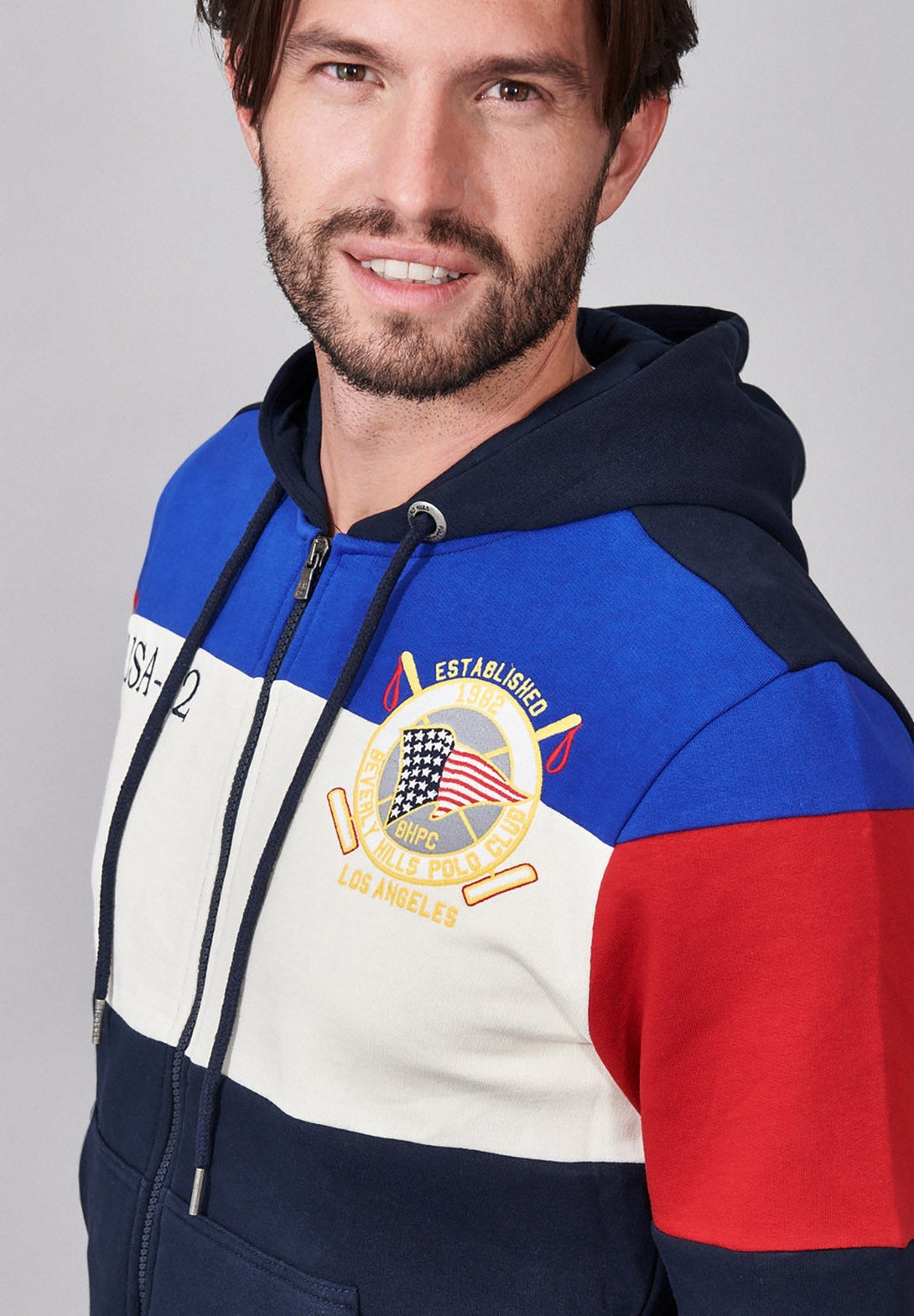 Beverly Hills Polo Club UK-USA-82 ZIP HOODIE NAVY