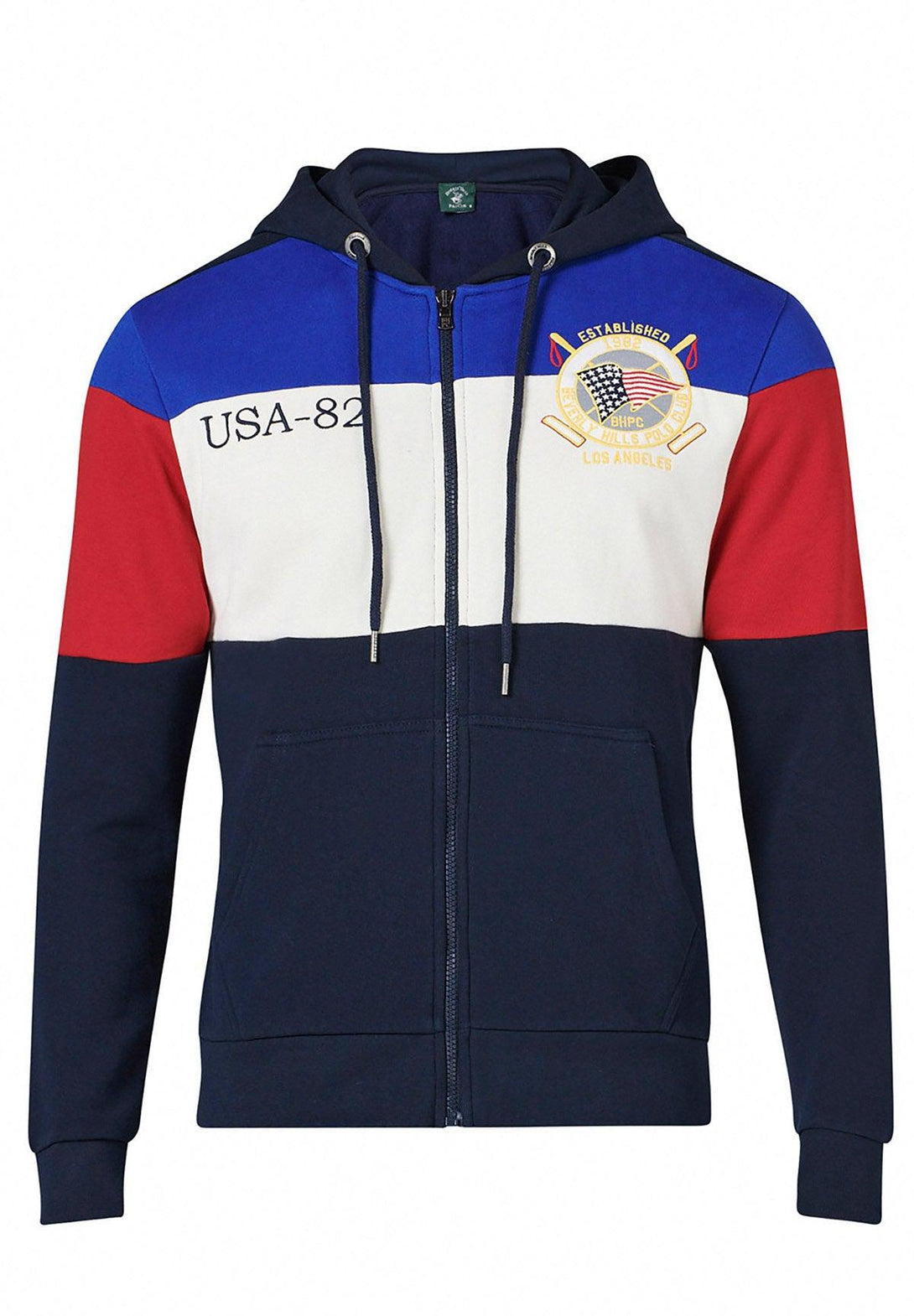 Beverly Hills Polo Club UK-USA-82 ZIP HOODIE NAVY