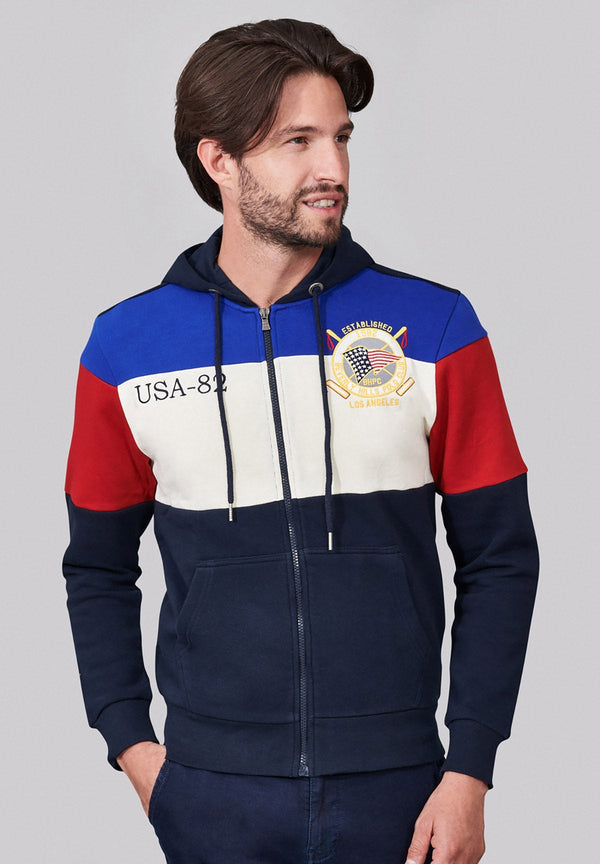 Beverly Hills Polo Club UK-USA-82 ZIP HOODIE NAVY