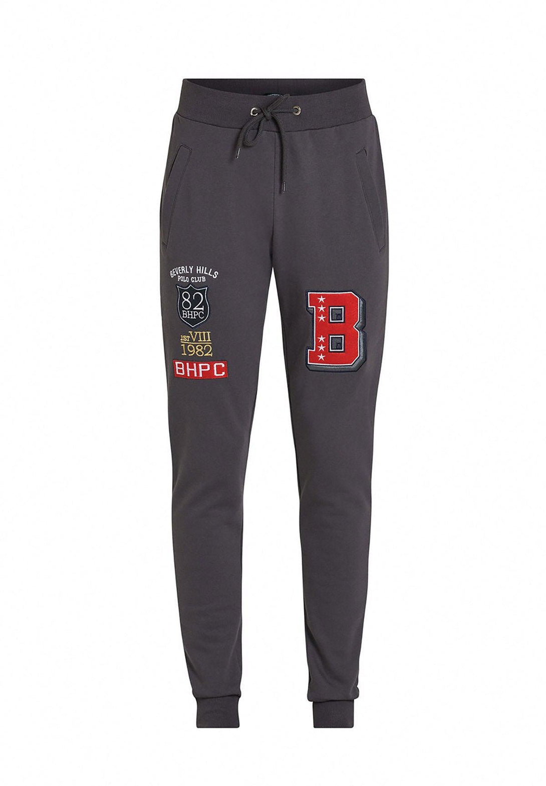 Beverly Hills Polo Club UK-VARSITY BADGE JOGGERS DARK GREY