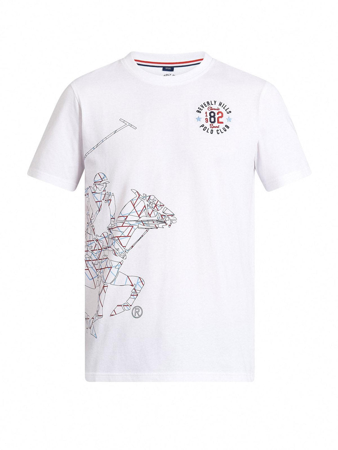 Beverly Hills Polo Club UK-WIREFRAME POLO PONY T-SHIRT WHITE