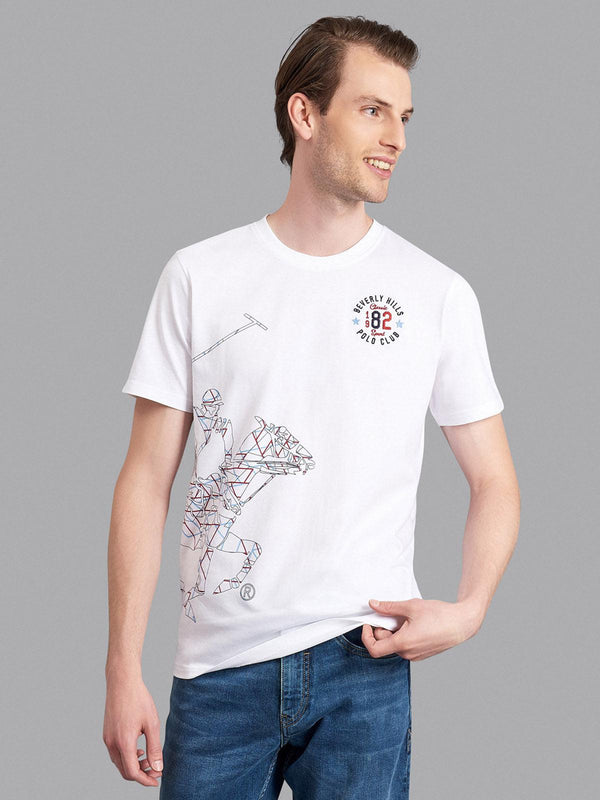 Beverly Hills Polo Club UK-WIREFRAME POLO PONY T-SHIRT WHITE