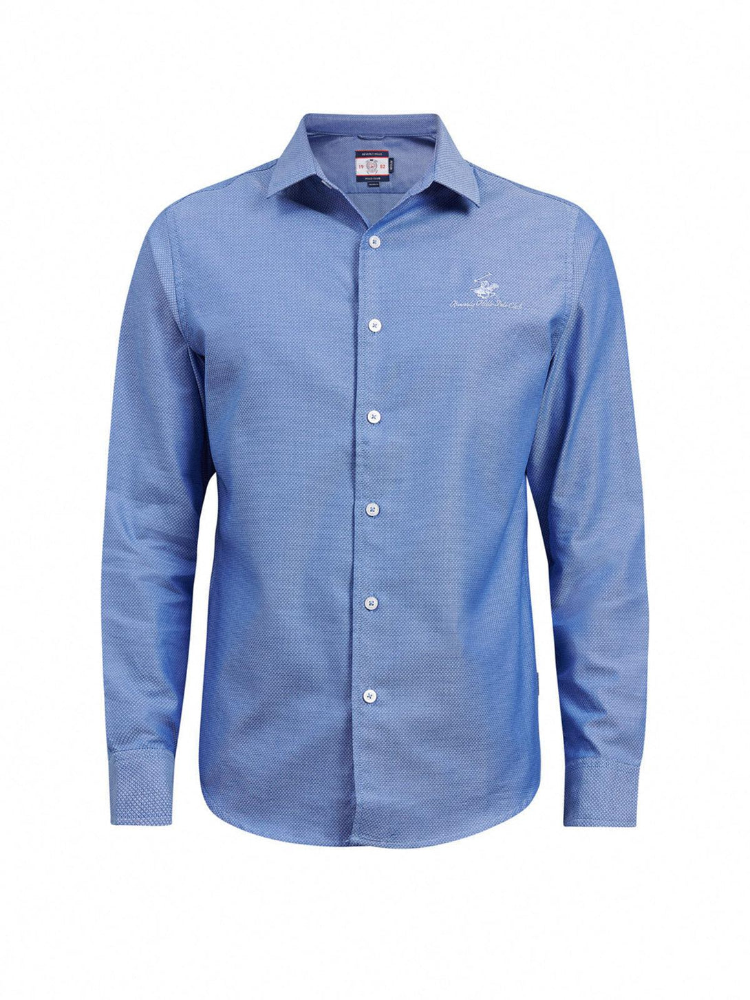 Beverly Hills Polo Club UK-WOVEN FABRIC SIGNATURE FORMAL SHIRT BALTIC BLUE