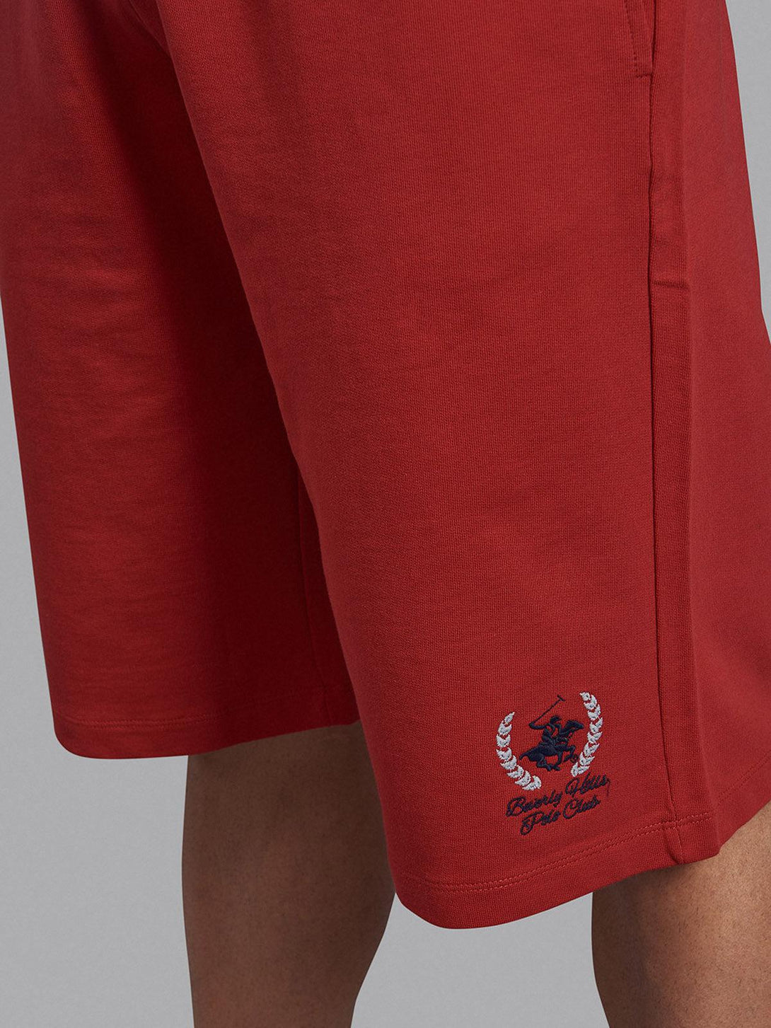 Beverly Hills Polo Club UK-WREATH LOGO FLEECE SHORTS AA RED