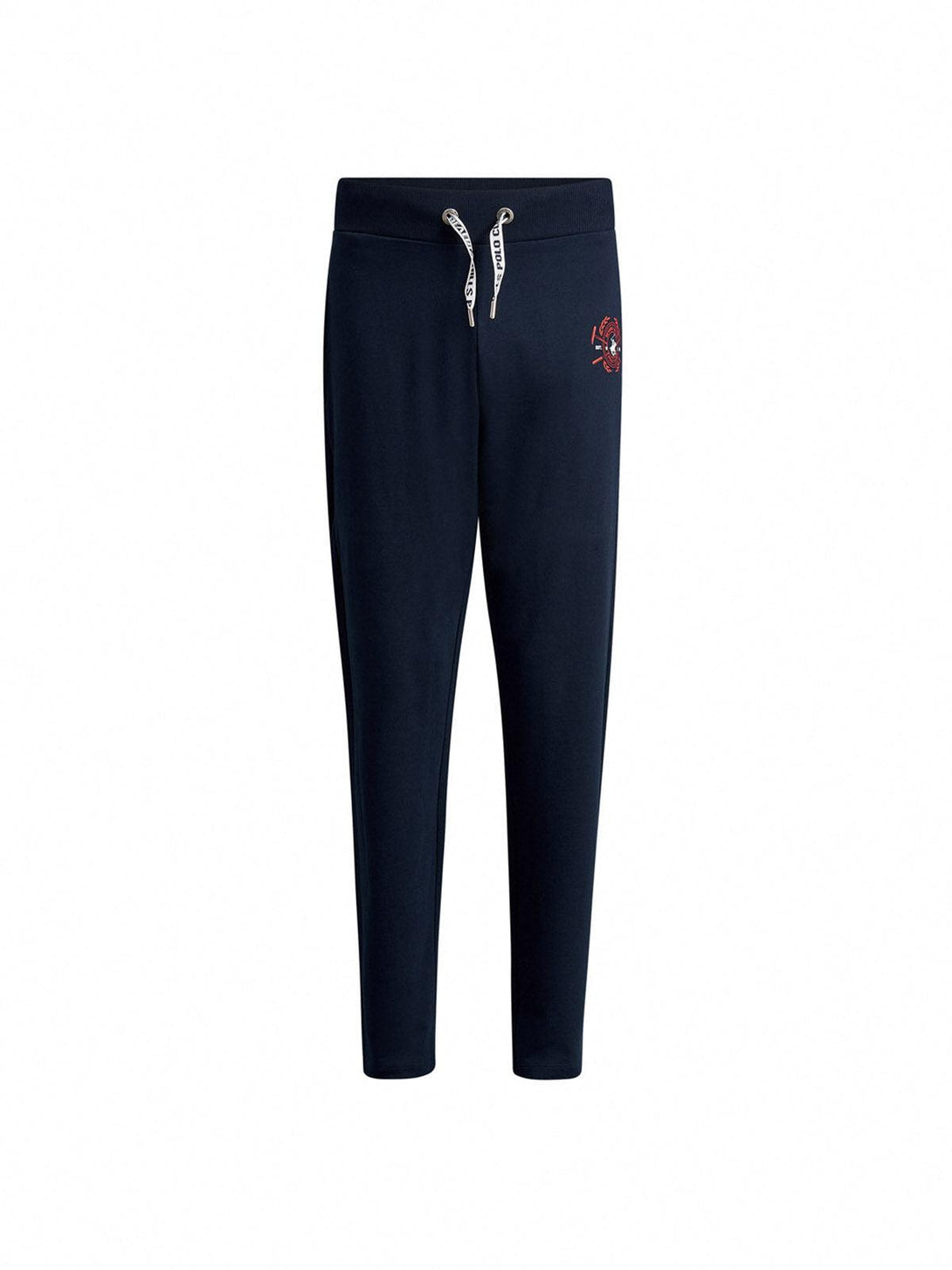 Beverly Hills Polo Club UK-WREATH LOGO OPEN HEM SWEATPANTS TRUE NAVY